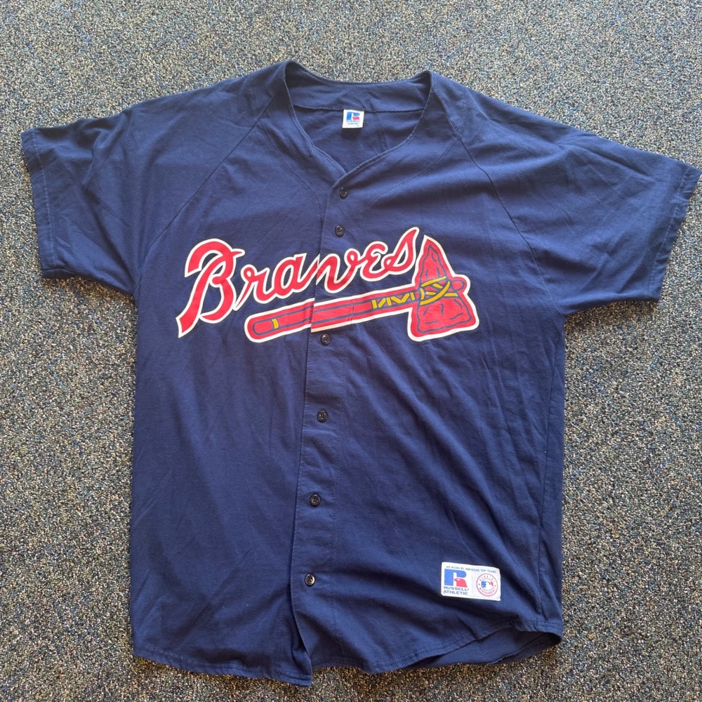 Russell Athletic Atlanta Braves Baseball Jersey Mens XL Made in USA